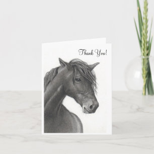 CHEVAL EN PENCIL : Carte de remerciements