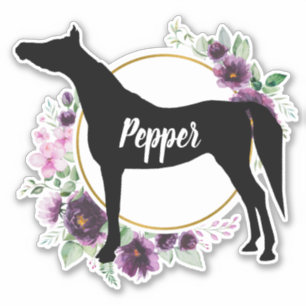 Cheval Equestria Personnalisé Nom Sticker Floral