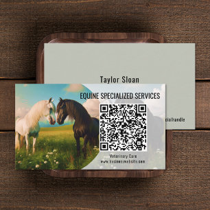 Cheval Equine QR Code Cartes de visite