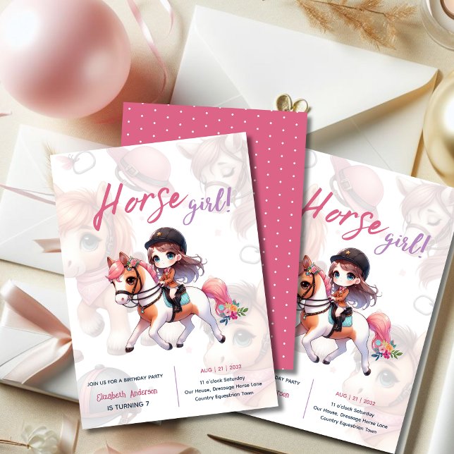 Cheval et cavalier Invitations d'anniversaire Eque (Créateur téléchargé)