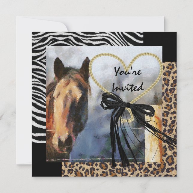 Cheval et Faire-part de mariage Poster de animal (Devant)