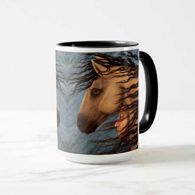 Cheval et femme Mug (Devant droit)