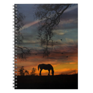 Cheval et Nature Coucher de soleil Beau Carnet