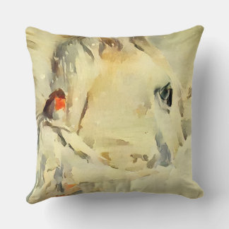 Cheval et oiseau Grand oreiller à lancer