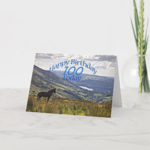 Cheval et paysage 100ème anniversaire carte