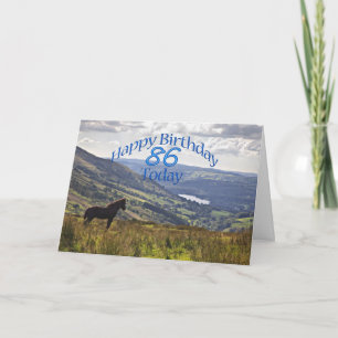 Cheval et paysage Carte 86e anniversaire