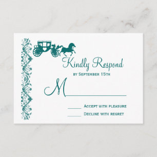 Cheval et transport Turquoise Blue Wedding Cartes
