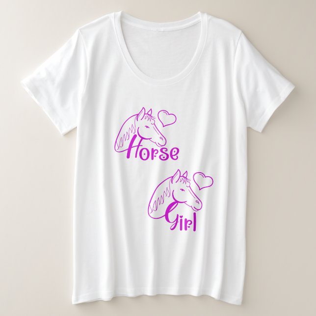 Cheval fille en violet avec tête de cheval Police (Design devant)