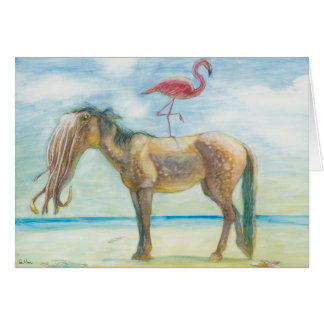 Cheval & Flamant rose avec carte Tentacles