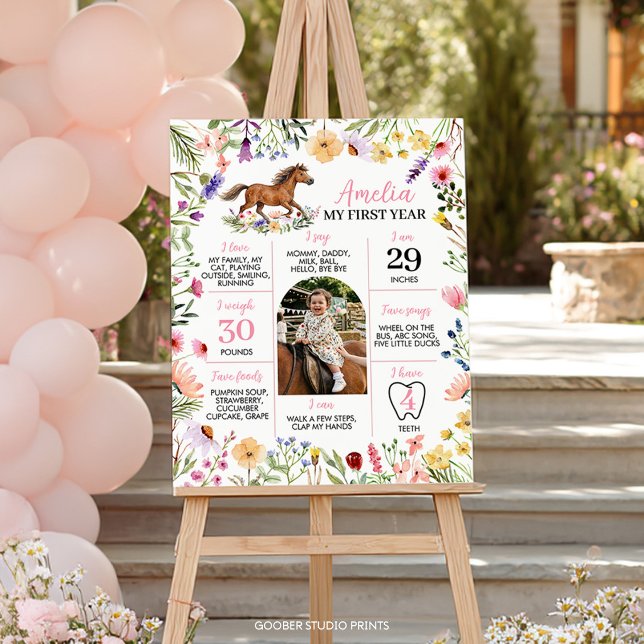 Cheval Fleur de Sauvage Affiche de Jalons Photos d (Créateur téléchargé)
