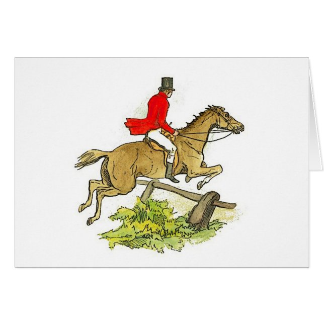 Cheval Fox Chasse Chasseur Jumper Riding Carte Not (Devant horizontal)