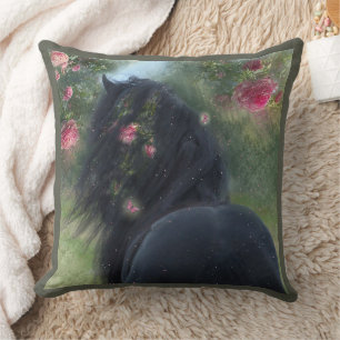 Cheval friésien de beauté noire - Coussin