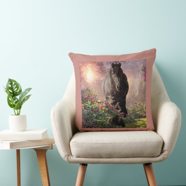 Cheval friésien de beauté noire - Coussin (Chaise)
