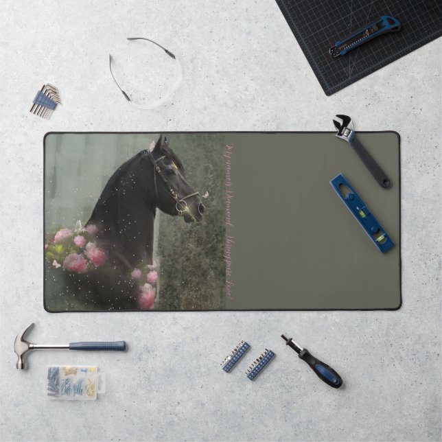 Cheval friésien de beauté noire - Mat de bureau (Poste de travail)