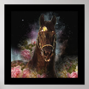 Cheval frison Black Beauty - Affiche