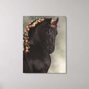 Cheval Frison Black Beauty - Toile emballée