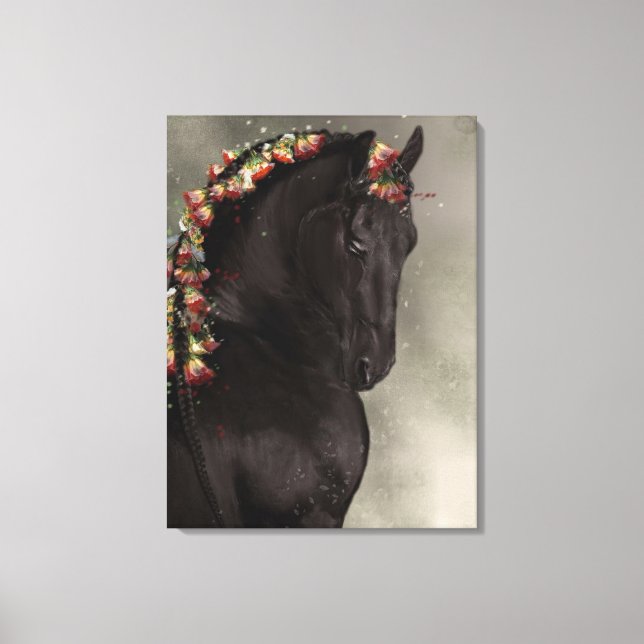 Cheval Frison Black Beauty - Toile emballée (Recto)