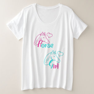 Cheval Girl en rose et turquoise