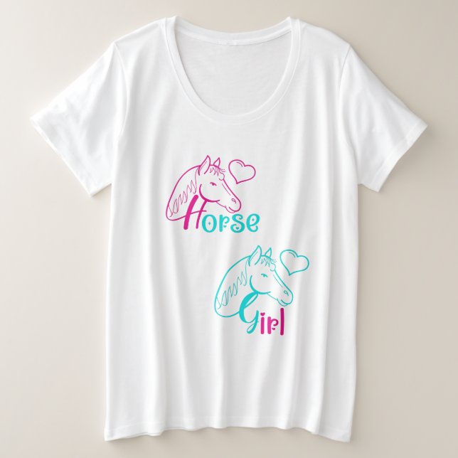 Cheval Girl en rose et turquoise (Design devant)