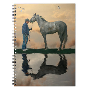 Cheval Gris Et Groom OTTB Carnet Spiral