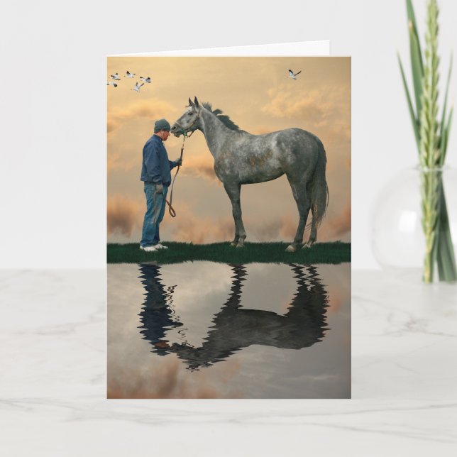 Cheval Gris Et Merci Gris Pet Carte De Séjour (Devant)