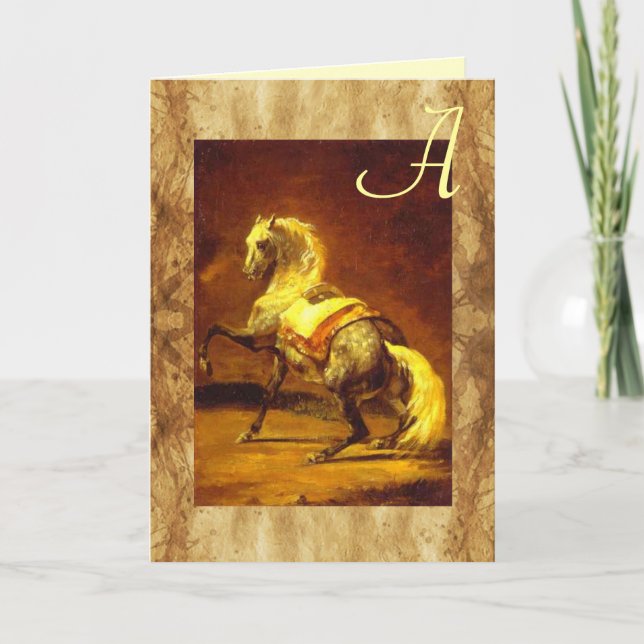 CHEVAL GRIS POMMELÉ PARCHEMIN Monogramme (Devant)