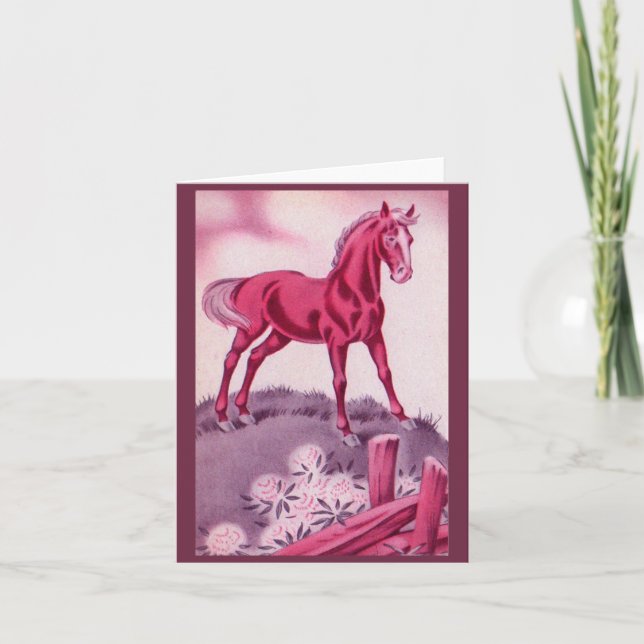 cheval heureux en rose (Devant)