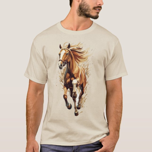 cheval hommes t-shirt animaux illustration chevaux (Devant)