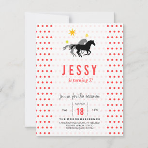 Cheval Invitations Anniversaire Coral Rouge