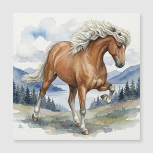 Cheval islandais Edda Silver bay dans les montagne