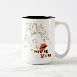 Cheval Maman Avec Mug De Café Casquette