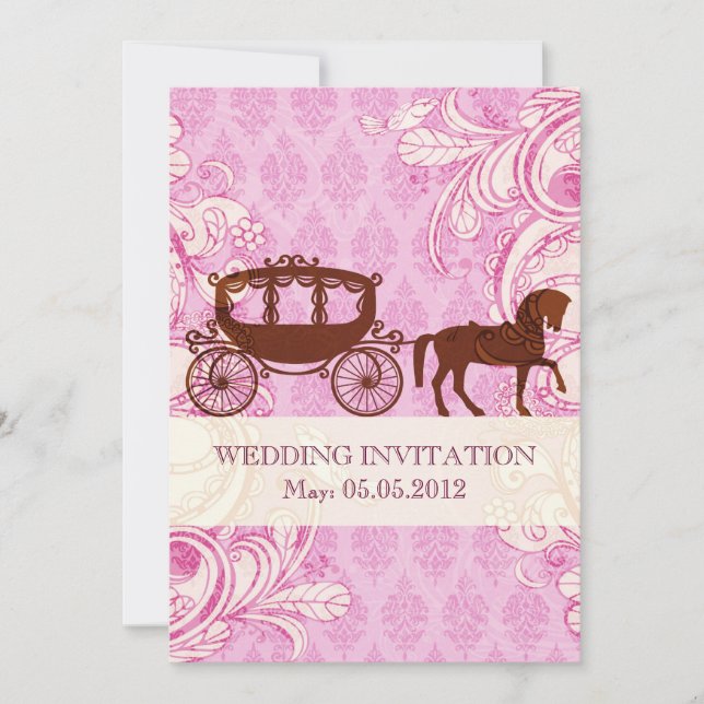 Cheval mariage et transport - invitation de mariag (Devant)