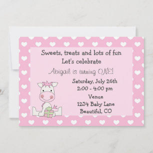 Cheval mignon 1er anniversaire Invitation pour fil