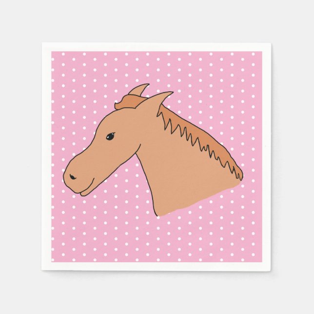 Cheval mignon sur serviette en papier à fond à poi (Devant)
