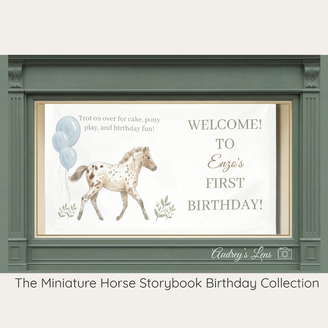 Cheval miniature | Bannière d'anniversaire de déco (Créateur téléchargé)