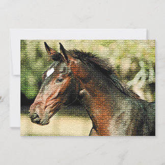 Cheval mosaïque Carreaux Invitation