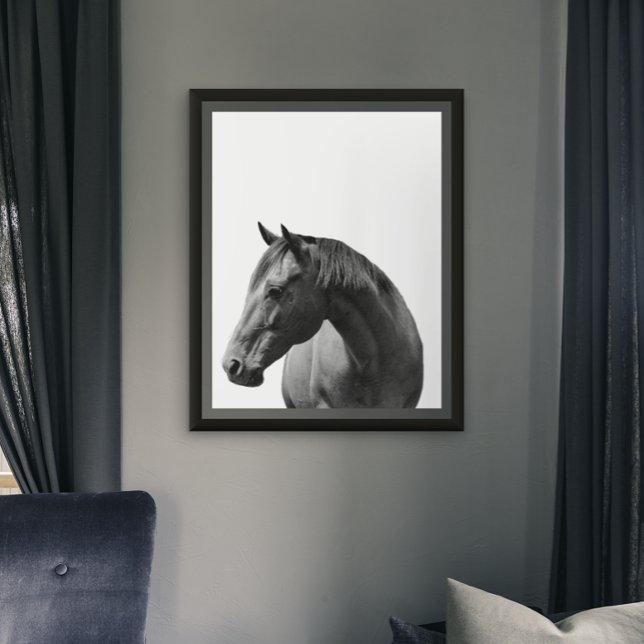 Cheval noir blanc Style moderne Poster (Créateur téléchargé)