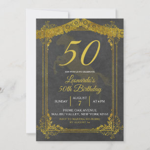 Cheval noir et or Adulte Invitation d'anniversaire