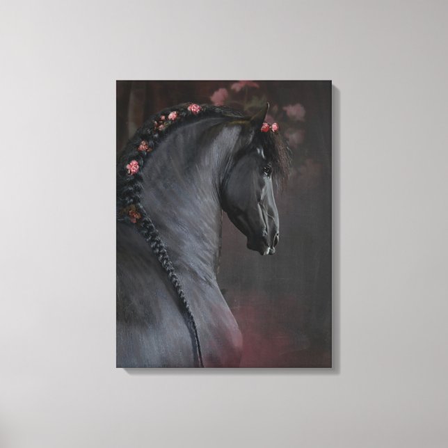 Cheval Noir - Toile Enveloppée (Recto)