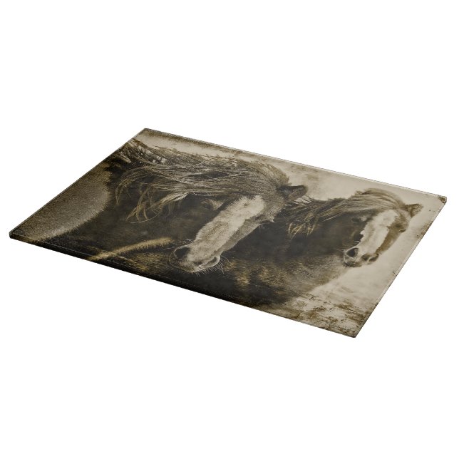 Cheval occidental en verre de planche à découper (Coin)