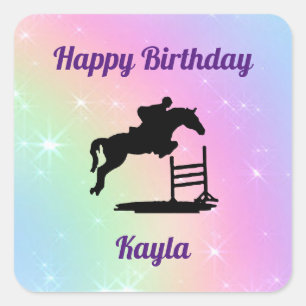 Cheval Pastel Show Jumping Stickers Anniversaire