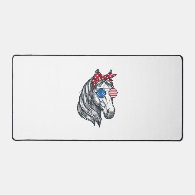 Cheval Patriotique Avec Lunettes De Soleil Drapeau (Recto)