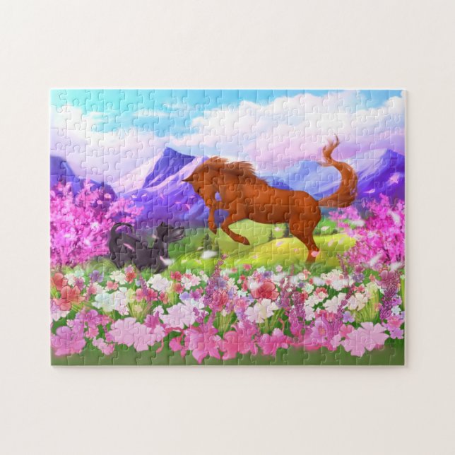 Cheval Phénomène Printemps Puzzle (Horizontal)