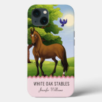 Cheval Pur-Sang dans un Pâturage Coque iPhone 