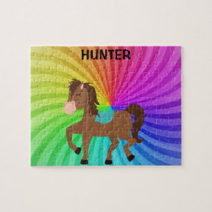 Cheval & Rainbows puzzle personnalisé pour les enf