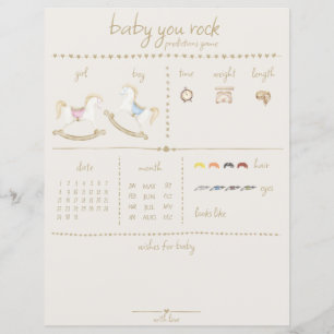 Cheval Rocher bleu rose Baby shower neutre pour le