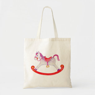 Cheval rocheux art rose rouge gris sac