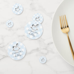 Cheval Rocheux En vichy table bleue Confetti