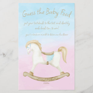 Cheval Rocking Blue Rose Baby Guess Food Game
