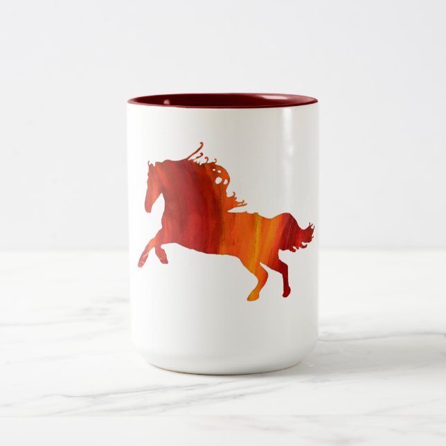 Cheval Rouge Mug à deux tons (Centre)